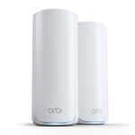 NETGEAR Orbi 770 Series Tri-Band WiFi 7 Mesh Network System (RBE772) - Router + 1 Satellite Extender, Security Features, Up to 11Gbps, Covers up to 5,500 sq.ft., 100 Devices, 2.5 Gig Internet Port