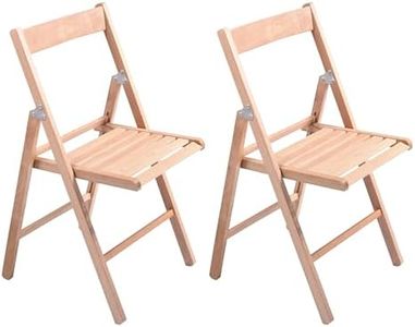 HOUSE COLLECTION Sedia Pieghevole in Legno Colore X2, Naturale (Set da 2), Regular