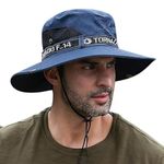 Alexvyan Round Hat Sun Visor Hats for Men UV Protection Wide Brim Summer Cap for Boy Hat UV Protection Breathable Casual Beach Hat, Safari Hat Sun Protection Cap for Travelling Safari(BLACK)