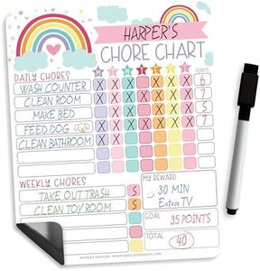 Hadley Designs - Dry Erase Chore Chart for Kids Daily Responsibility and Reward Chart for Refrigerator, Behavior Board for Toddlers and Kids, Weekly Checklist