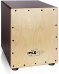 Pyle Jam Cajon with birchwood strings - acoustic cajon - wooden drum percussion box with internal guitar strings, deep bass PCJD16