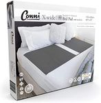 Conni X-wide Dual Reusable Bed Pad with Tuck-ins, Absorbent, Waterproof and Washable Protector Pad for Incontinence, Bed Wetting and Perspiration, Charcoal, 153 x 85 cm