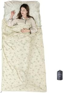 EXERMIL 100% Cotton Sleeping Bag Liner with Full Length Zipper on 3 Sides; Single/Double Adult Sleep Sack for Travel & Camping, Multifunctional Travel Sheets (Unzipped 87”x87”) for Hotel, Lightweight