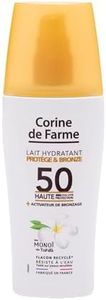 Corine de Farme, Lait Hydratant Protect & Bronze SPF50-150ml - Crème Solaire Hydratante au Monoï de Tahiti - Protection UV Haute - Pour Tous Types de Peau - Hâle Doré et Lumineux