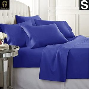 Ramesses 1500 Thread Count Egyptian Cotton Summer Weight Sheet Set, Single, Royal Blue