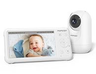 Momcozy Video Baby Monitor, 1080P 5'' HD Baby Monitor with Camera, Built-in Wide Angle Lens, 2-Way Audio, IR Night Vision, 5000mAh Battery, 960ft Range, Temperature Sensor, Lullaby, Easy to Operate