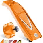 Börner Mandoline Slicer V5 (Basic Set) • Vegetable V-Slicer for Slices in 4 Thickness Settings • Stainless Steel V-Blade • Adjustable Kitchen Slicer for Vegetables & Fruits • Color: Orange