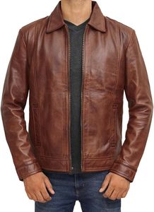 Decrum Vintage Leather Jacket - Lambskin Brown Leather Jackets Men | [1100374] JonWiick, L