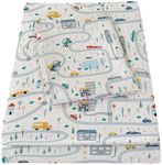 Bedmoon Boys Twin Sheets, Kids Car Truck Bed Sheet Set with Non-Slip Fitted Sheet, Boys Soft Microfiber Twin Sheets & Pillowcases, White