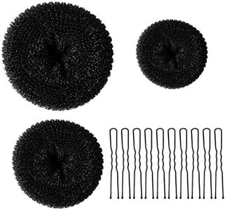 TsMADDTs Dount Bun Maker, 3PCS Black Hair Bun Maker with 20PCS Bobby Pins for Ballet, Dance