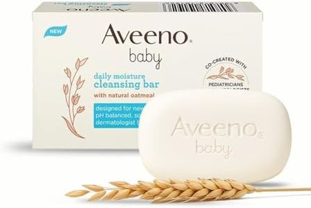 Aveeno Baby Daily Moisture Cleansing Bar 75g | With natural Oatmeal, Glycerin and Shea Butter | Co-created with Pediatricians and Dermatologists for newborn sensitive skin | pH balanced, free of soap, parabens sulfates and phthalates