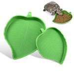 2Pcs Tortoise Water Bowls Reptile Feeding Dish Leaf Shape Reptile Food Water Bowl Feeding and Water Dish Reptile Accessories Tortoise Water Dish Tortoise Cage Accessories