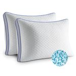 BedStory Memory Foam Pillows, Firm King Size Pillows 2 Pack, Adjustable Gel Shredded Memory Foam Pillow, Oreiller Mousse Memoire, Hotel Hypoallergenic Bed Pillow with Removable Cover - 45x80cm