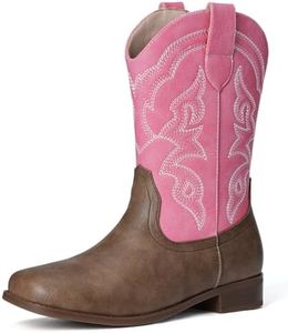 Choiran Toddler Girls Cowboy Boots - Cowgirl Western Boot for Kids Mid Calf Riding Shoes Little Kid/Big Kid