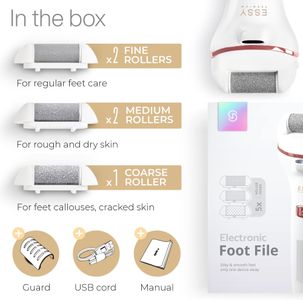 Essy Electric Foot File – White Pedicure Callus Remover