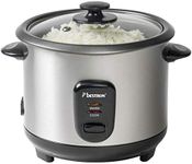 Bestron ARC100 Rice Cooker, Aluminium Glass Stainless Steel, 400 W, 1 Liter, Silver