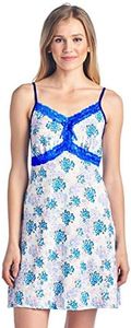 Casual Nights Women's Sleepwear Slip Nightgown Chemise Nighty - White Navy - X-Large