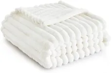 Bedsure White Fleece Throw Blanket 