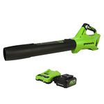 Greenworks 24V Brushless Axial Blower (110 MPH / 450 CFM), 4Ah USB Battery and Charger Included BL24L410