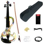 Kinglos 4/4 Green Colored Solid Wood Intermediate-A Electric/Silent Violin Kit with Ebony Fittings Full Size (DSZA1101)