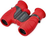 KODAK BCS100 Kids Binoculars - Compact Binoculars for Children, Soft Rubber, Ergonomic Design, Includes Strap and Carrying Case, 8X Magnification – Red