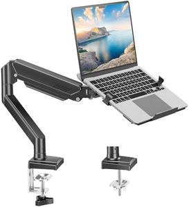 MOUNT PRO Laptop Arm Mount for Desk, 2 in 1 Function Monitor Laptop Stand, Fits Max 17" Notebook and 32" Computer Screen, Aluminum Single Monitor Holder with Adjustable Tray, Holds up to 22lbs