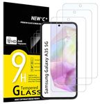 NEW'C 3 Pack Designed for Samsung Galaxy A35 5G (6.6 Inch) Screen Protector Tempered Glass,Case Friendly Scratch-proof, Bubble Free, Ultra Resistant