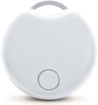 Smart Air Tracker Tag (iOS Only) Bluetooth Item Finder for Pets, Keys, Luggage, Wallets, Bags, Elderly - Compatible with Apple Find My (iOS Only - MFI Certified) - Spare Battery Included - White