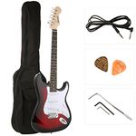 Juarez JRZ-ST38-RDS Electric Guitar Kit, Right Handed RDS with Case/Bag and Picks (Red Sunburst)