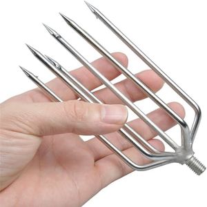 Cyfie Fishing Harpoon, 5-Prong 7-Prong Stainless Steel Fishing Gig Gaff Hook with 8mm Screw, for Hunting Fish Frog in Pond River Lake etc. Capable for Fishing Pole (7 Prong with 8mm Screw)