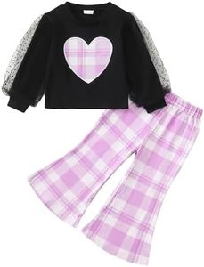 12 Months Baby Girl Clothes Winter Fall Outfits Tulle Sleeve Sweatshirt Purple Plaid Pants 1 Year Old Girl Christmas Gift 12-18 Months Toddler Clothe