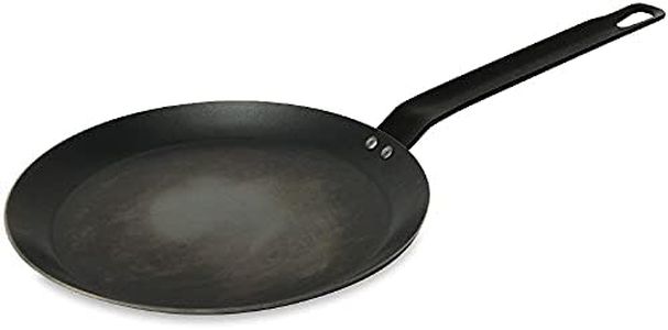 Pyrolux Industry Blue Steel Crepe Pan, 26 x 1.6 cm, Black