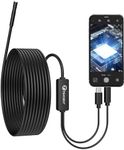 USB C Endoscope for OTG Android Phone, Computer, 5.5 mm Borescope Inspection Snake Camera Waterproof, 16.4 Ft Semi-Rigid Cord with 6 LED Lights, Compatible with Windows PC, MacBook