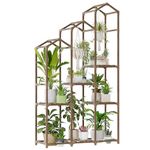 Bamworld Plant Stand Outdoor Hanging Plant Shelf Indoor Tall Corner Plant Holder Ladder Plant Decor for Multiple Plants