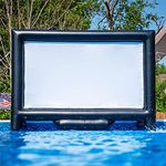 Sewinfla Outdoor Movie Screen 10ft- Upgraded Airtight PVC Inflatable Movie Projector Screen for Outdoor/Indoor Use - No Need to Keep Inflating - Supports Front and Rear Projection