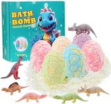 Bath Bombs Gift Set,6*Dinosaur Bath Bombs for Kids with Surprise Dinosaurs Toys Inside, Handmade Organic Natural Fizzy Kids Bath Bombs, Bubble Bath Bombs Ideal Birthday Easter for Boys & Girls 01