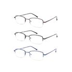 Blue Light Blocking Reading Glasses with Bridge-Flex Memory Titanium - Readers with Comfort Spring Hinges For Women