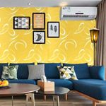 S.R.Collection 400X45 CM Yellow Stylish Ribbon SELF Adhesive Wallpaper for Bedroom Kitchen Hall Peel and Stick Vinyl WALLPAPER-18 SQFT Approx