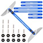 RUN.SE RUN.SE Stair Tread Gauge Template Measuring Stair Tool-Stair Jig Cutting Guide Tool for Stair Treads,Drywall and Partitions Adjustable from 11in to 60in（Blue）