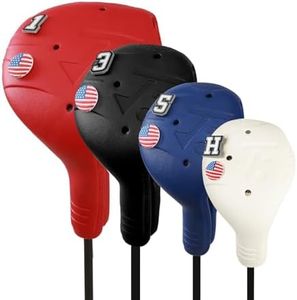 FRANKTECH Golf Head Covers, EVA Plastic Golf Club Covers for Driver Fairway Woods Hybrid, Driver Headcover with Pins, Fit All Right-Handed Golf Clubs, Easy On Off, Washable (Mix #2 4pcs Set)