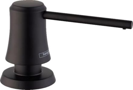 hansgrohe Joleena Bath and Kitchen Sink Soap Dispenser 3-inch, Transitional Soap Dispenser in Matte Black, 04796670