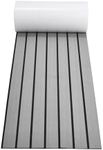 ACOWAY EVA Foam Boat Flooring Decking Sheet 16''x94'' - Grey with Black Lines - Non-Slip Boat Carpet with Stylish Row Design -Durable and Comfortable Flooring for Boats - Soft & Waterproof Sheet