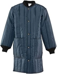 RefrigiWear Econo-Tuff Lightweight Warm Fiberfill Insulated Frock Liner Workwear Coat (Navy Blue, Large)