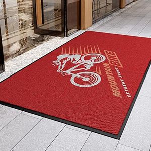 MAOVOT Custom Door Mat Personalized Logo Text Entrance Commercial Floor Mats with Non-Slip Rubber Backing Indoor Outdoor Waterproof Mat 3' x 5'