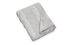 UGG Erie Blanket – Cable Knit Faux Fur Accent Throw – Fully Reversible Oversized Wrap Cozy Blanket – 50” x 70” - Seal