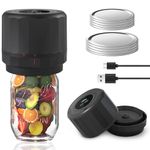 Electric Mason Jar Vacuum Sealer - Mason Jar Vacuum Sealer Kit with Wide Regular Mouth Mason lids - Canning Vacuum Sealer Mason Jar for Food Storage - Jar Vacuum Sealer for Mason Jars - Black