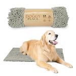 My Doggy Place - Ultra Absorbent Microfiber Dog Door Mat, Durable, Quick Drying, Washable, Prevent Mud Dirt, Keep Your House Clean (Light Gray, Large) - 36 x 26 inch