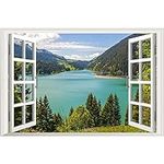 3D Lake View Fake Window Wall Stick
