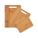 Farberware 3-Piece Bamboo Cutting Board, Set of 3 Assorted Sizes, Brown