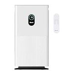 Shark Air Purifier 6 [HE600UK] Large Rooms, Remote Control, Automatic Air Quality Tracking, Quiet Operation, Digital Display, Multi-Staged Filtration For Allergens, Odours, Dirt & Pet Dander, White